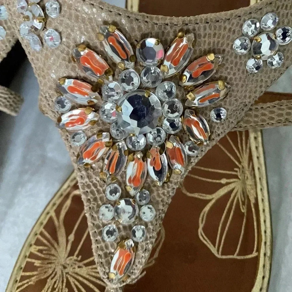 YELLOW BOX | Adorna Slingback Crystal Embellished Sandals Size 9 - Picture 7 of 10